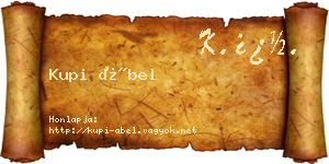 Kupi Ábel névjegykártya