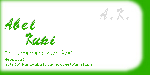 abel kupi business card